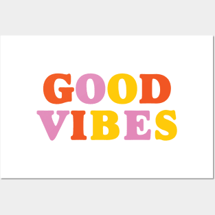 Good Vibes Retro Quote Posters and Art